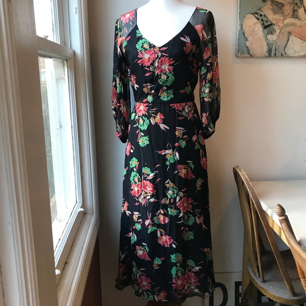 Vintage Dress Sheer 70s sz 10 / S